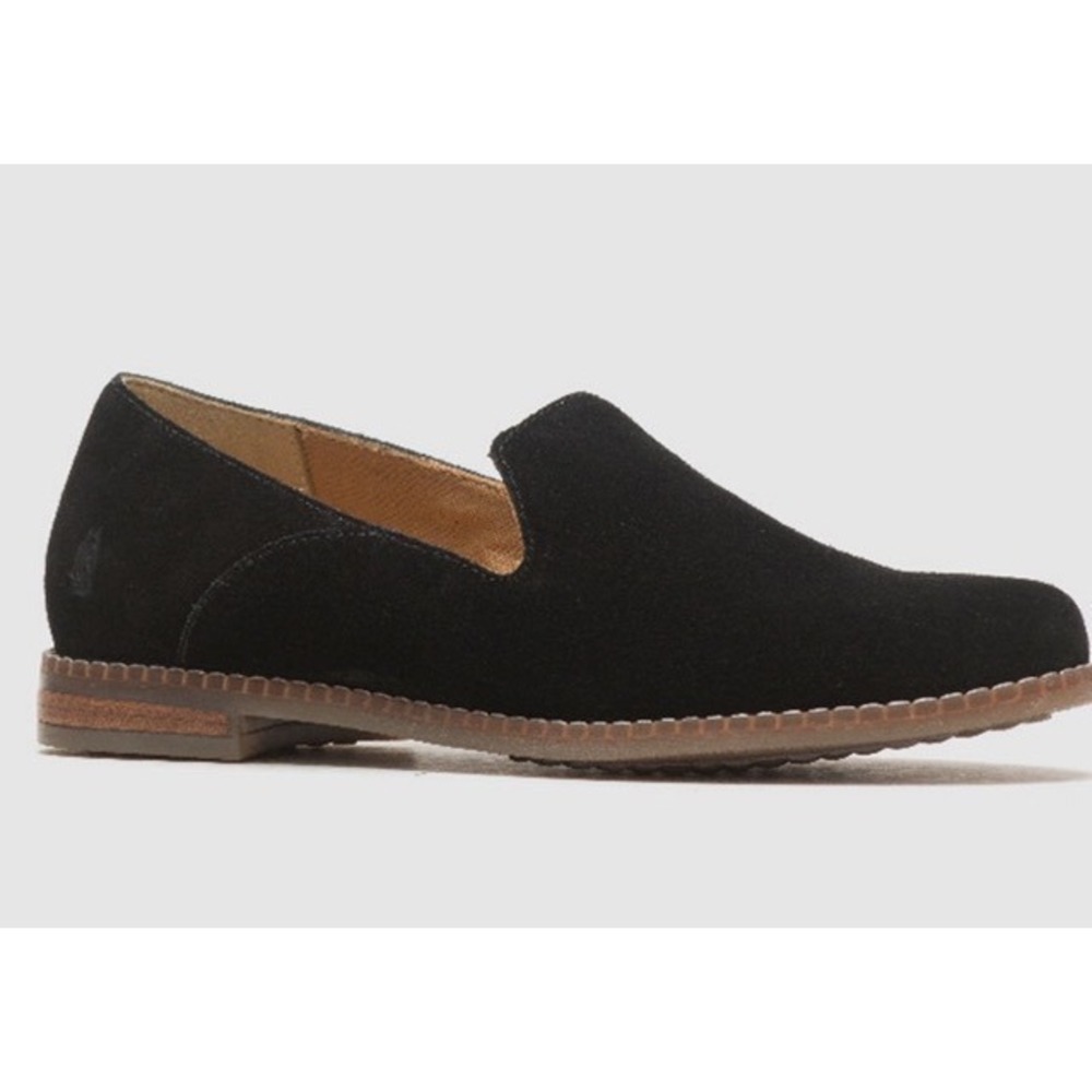 Hush Puppies Wren Black Suede Round Toe Moccasins Loafers Womens 8.5